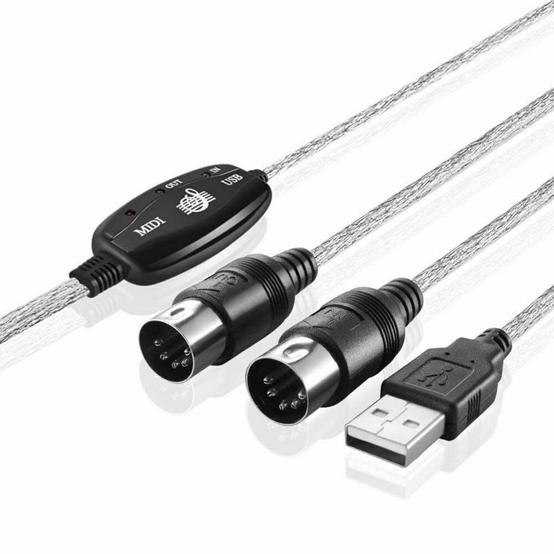 EMSTAR USB MIDI Cable-Upgrade Professional MIDI to USB in-Out Cable Adapter Converter Connect Piano Keyboard to PC/Laptop for Editing&Recording (6.5FT) (Silver) - Image 5