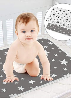 Grey and white star bedspread
