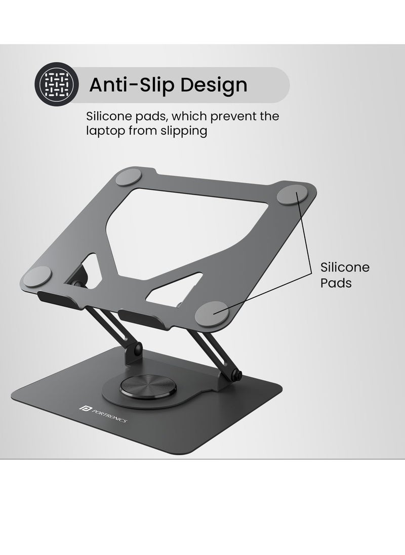 Generic - Metal Laptop Stand 360 Degree Adjustable Height and Angle Foldable Design Good Airflow Carbon Steel Frame Max Weight 10... - Image 1