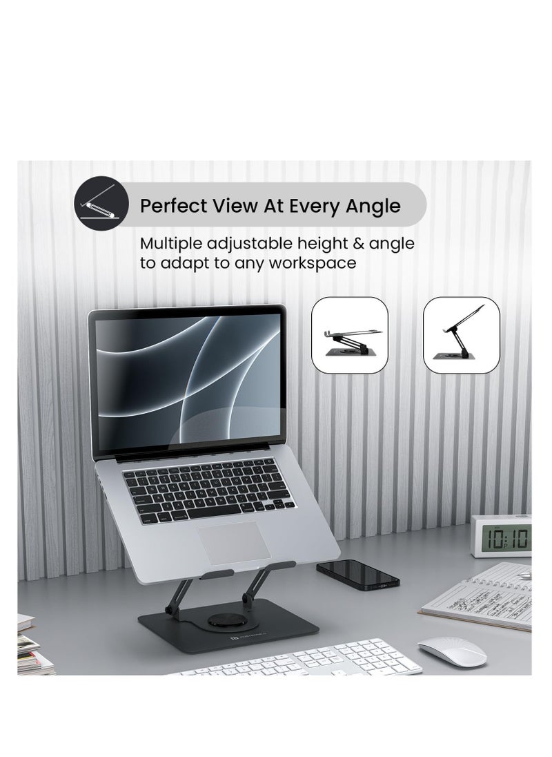 Generic - Metal Laptop Stand 360 Degree Adjustable Height and Angle Foldable Design Good Airflow Carbon Steel Frame Max Weight 10... - Image 1