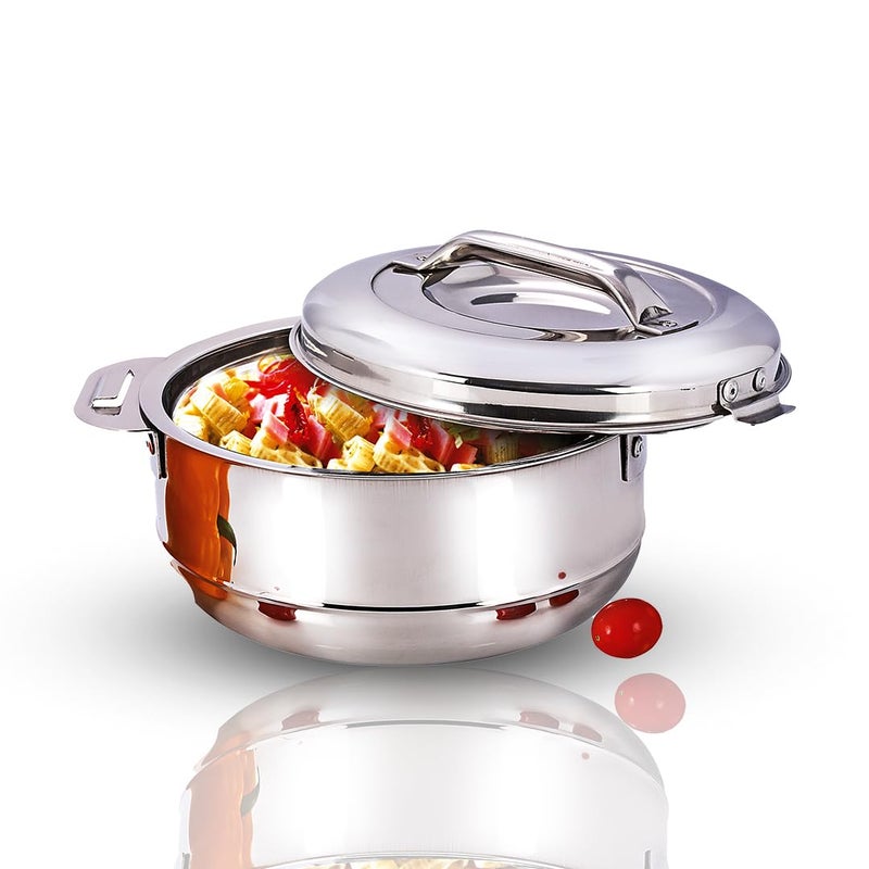 Freshia Insulated Stainless Steel Casseroles Gift Set | Set of 3 | 1500, 2500 & 3500 (1150, 2000 & 3200 ml) | Double Wall Insulated Hotpot - Image 2
