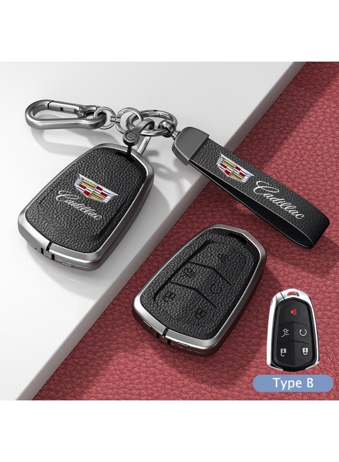 كاديلاك حالة حماية مفتاح السيارة الجلدية الممتازة مناسبة لكاديلاك XT5 XT6 XT4 CT5 CT6 ATSL XTS GT4 حالة قشرة مفتاح السيارة - Image 1