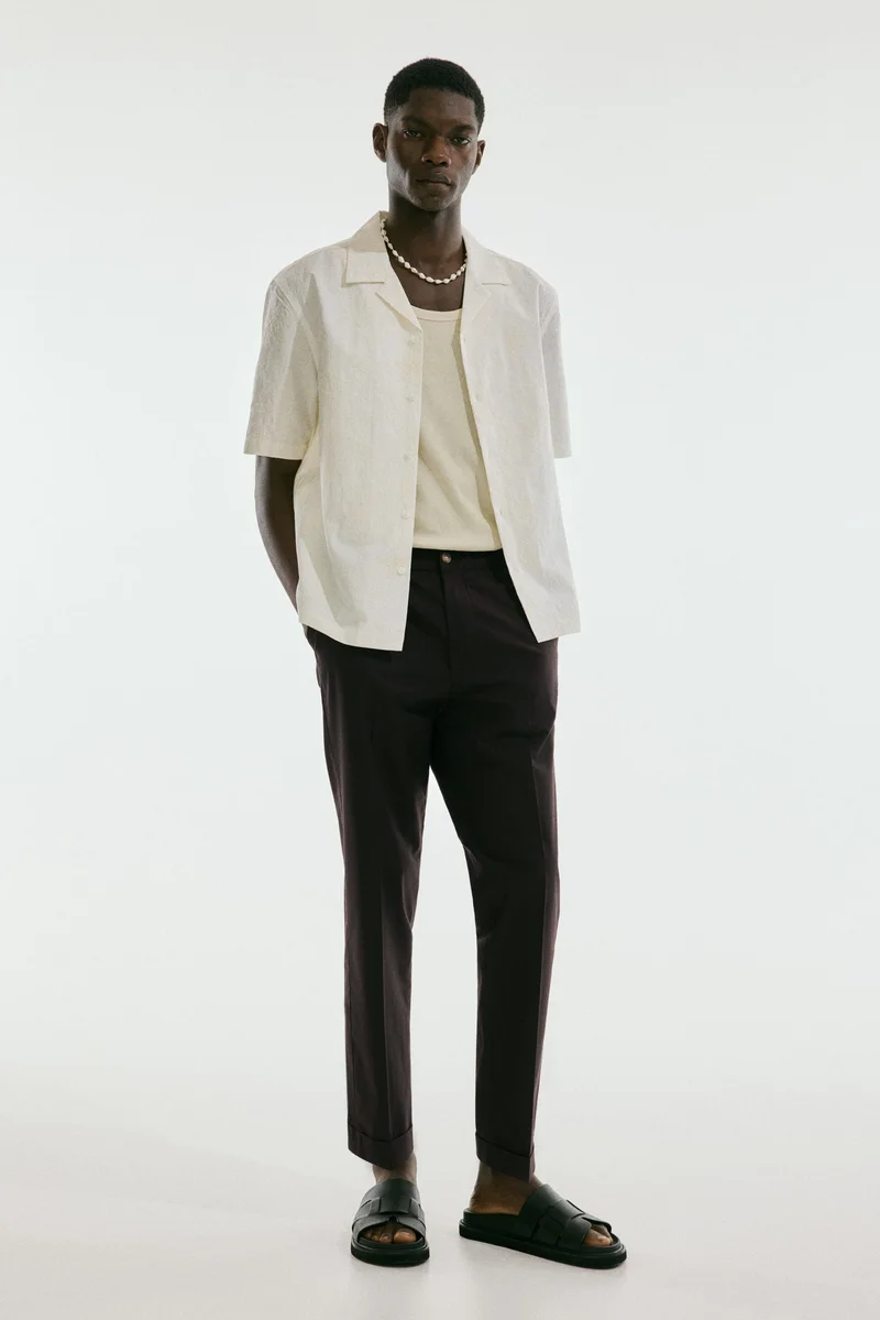 H&M Regular Fit Cropped cotton trousers