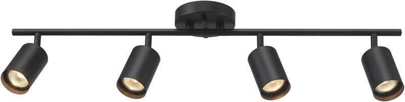 Globe Electric 64000012 30" 4-Light Track Lighting, Matte Black, Ceiling Light, Vintage, Kitchen Lights, Bulb Not Included - Image 4