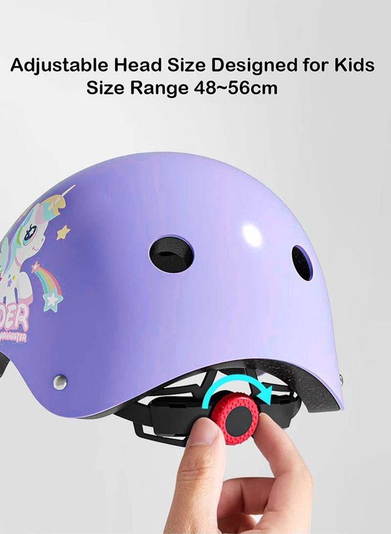 GT-Wheel Adjustable Kids Bike Helmet for 3-8 Years Skateboard Helmet with Knee Elbow Pads and Wrist Guard for Roller Skates Cycling - Image 3
