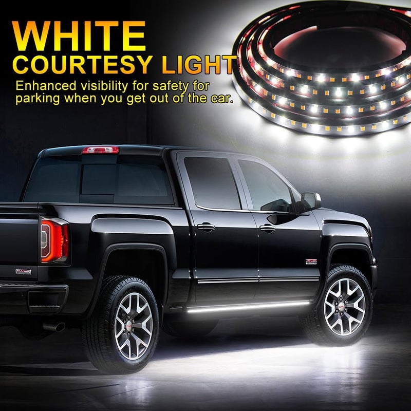 OPP ULITE 70-Inch LED Running Board Lights for Trucks - Amber Side Marker & White Courtesy Light Kit - Image 3