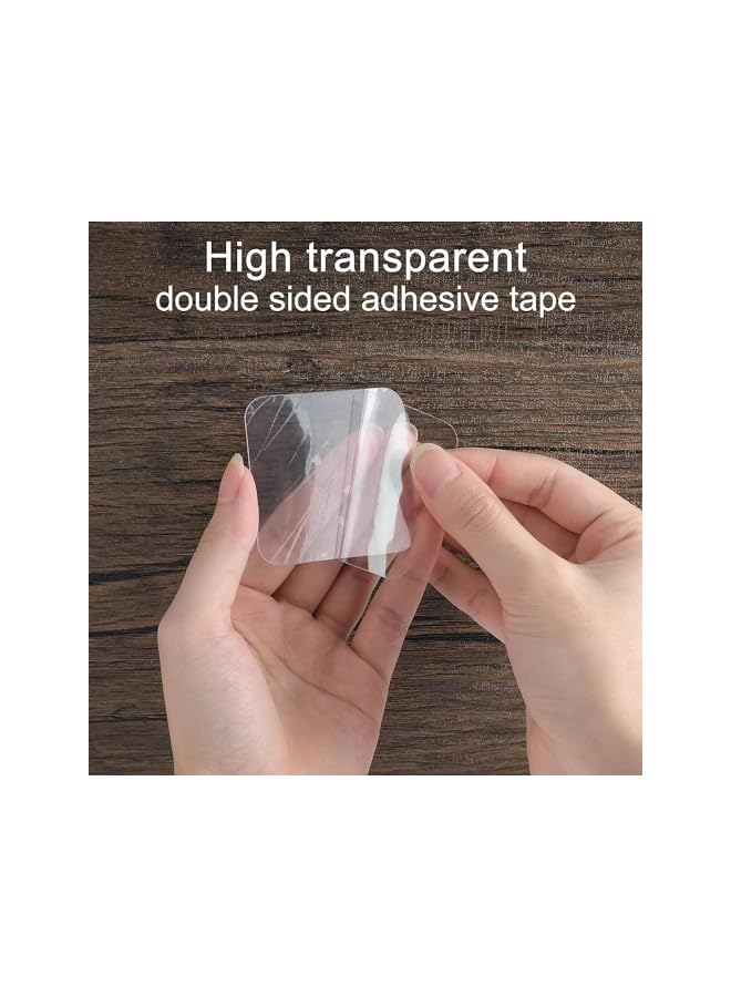 PROMASS 100PCS Double Sided Adhesive Pads for Mounting, 6cm Two Sided Pre-Cut Square Stick Tape for Walls Hanging, Clear Tape Waterproof Removable Strong Sticky Adhesive for Glass Metal Plastic Wood Leather  - Image 5