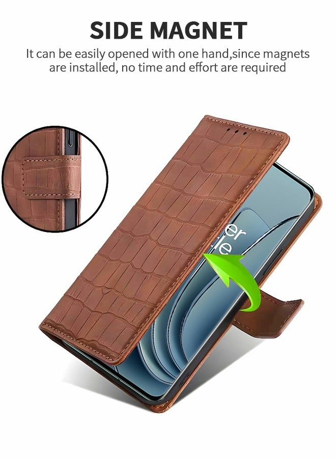 GROIC Phone Cover for Oneplus 9RT 6.62 Inch Wallet Folio Case, Premium Crocodile Pattern PU Leather Slim Fit Cover for Oneplus 9RT, Shock Resistant - Image 3