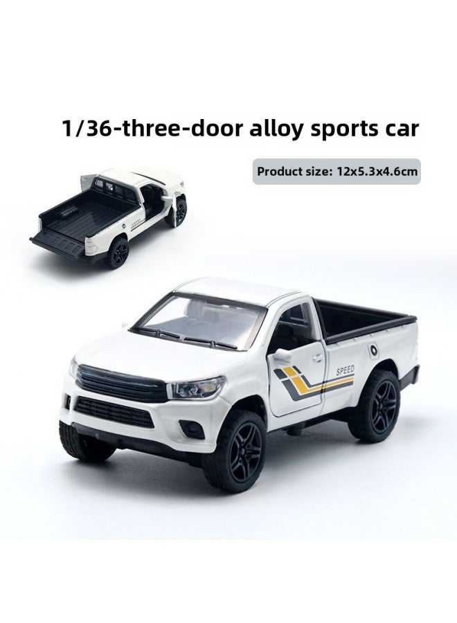 Bulk Packaged Large G Alloy Off-road Small Car Model Realistic Children's Toy Car Boys Dashboard Decoration-Color:[bag] Hella Pickup White  - Image 1