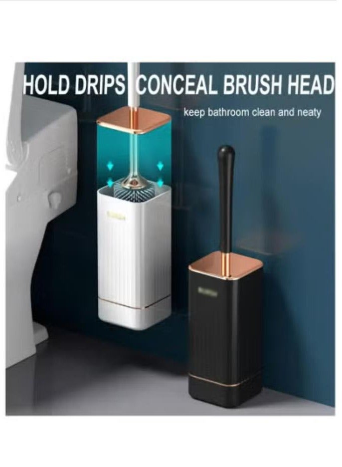 Arabest Toilet Brush Home No Dead Corner Cleaning Brush WC Cleaning Tool Wall-Mount Toilet Brush Bathroom Accessories Durable(White) - Image 2