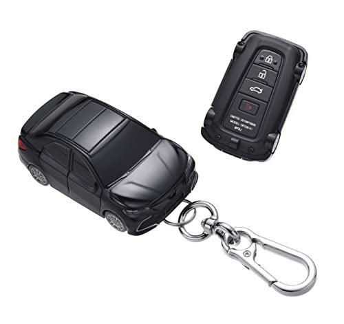 TopGrit for Toyota Key Fob Cover Car Styling Protection Key Shell - Key fob case Compatible with Toyota Camry, Corolla, RAV4, Highlander Avalon C-HR GT86 Prius Smart Remote Key - Black - Image 1