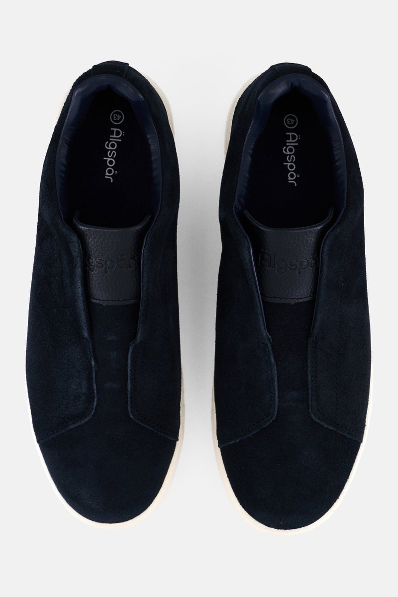 Algspar Men Suede Slip On Casual Shoes, Navy Blue - Image 3
