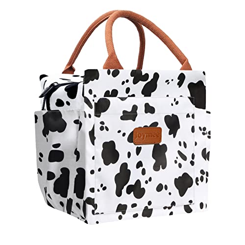 Joymee Lunch Bag Women Insulated Lunch Box Reusable Leakproof Large Spacious Cooler Tote for Womens Mens Adults with Bottle Holder and Side Pockets for Work Office Travel Picnic - Cow - Image 1