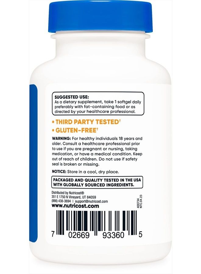 Nutricost Astaxanthin 12mg, Non-GMO and Gluten Free, 60 Softgels (2 Month Supply)  - Image 3