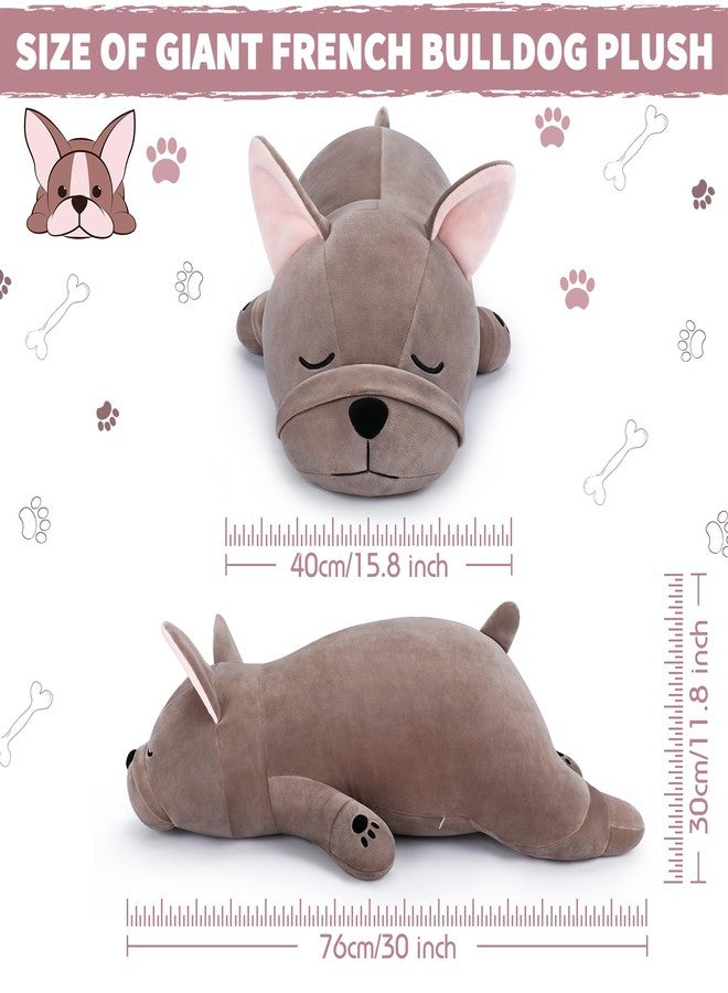Auspicious beginning 30'' Giant French Bulldog Plush Stuffed Animal- French Bulldog Dog Plush Pillow Plushies, Large Sleeping Body Pillow Dog Plushie Toy, Christams Birthday Gifts for Kids Girls Boys - Image 2