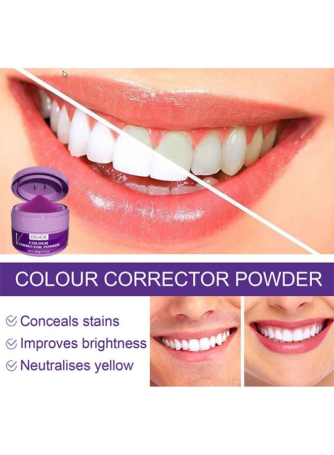 EELHOE Purple Corrector Powder For Teeth Whitening, Teeth Whitening Kit, Teeth Color Corrector Toothpaste, Tooth Stain Removal, Color Corrector Purple Tooth Powder, Teeth Whitener - Image 4