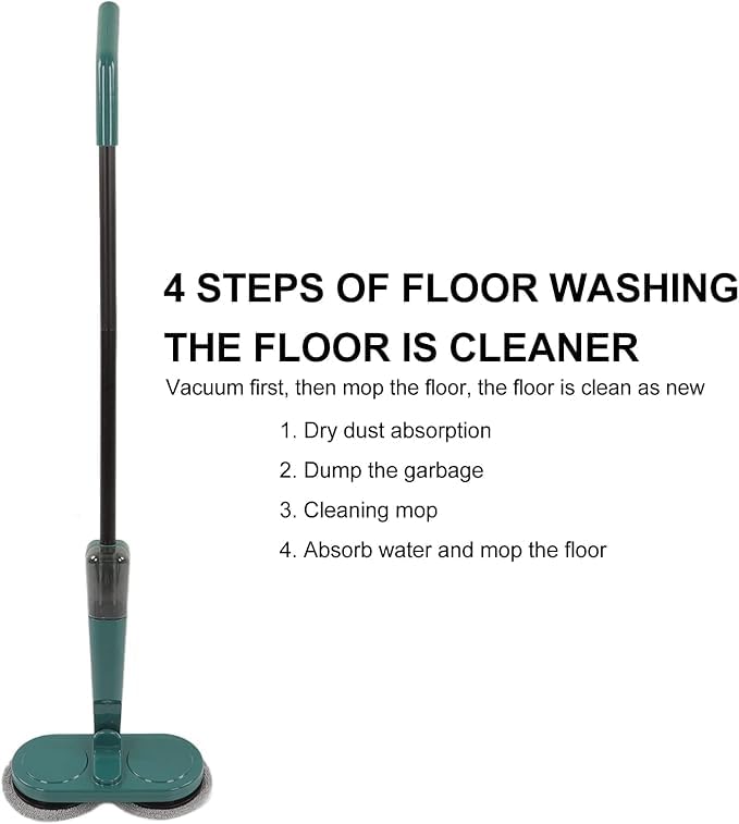 FEXMY FEXMY Cordless Electric Spray Mop Floor Mop With Sprayer Wireless USB Charging Spray with 4 Mop Clothes for Cleaning Lightweight for Wooden Tiles Hard Floors Home Kitchen Office use  - Image 3