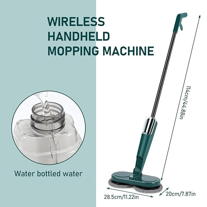 FEXMY FEXMY Cordless Electric Spray Mop Floor Mop With Sprayer Wireless USB Charging Spray with 4 Mop Clothes for Cleaning Lightweight for Wooden Tiles Hard Floors Home Kitchen Office use  - Image 5