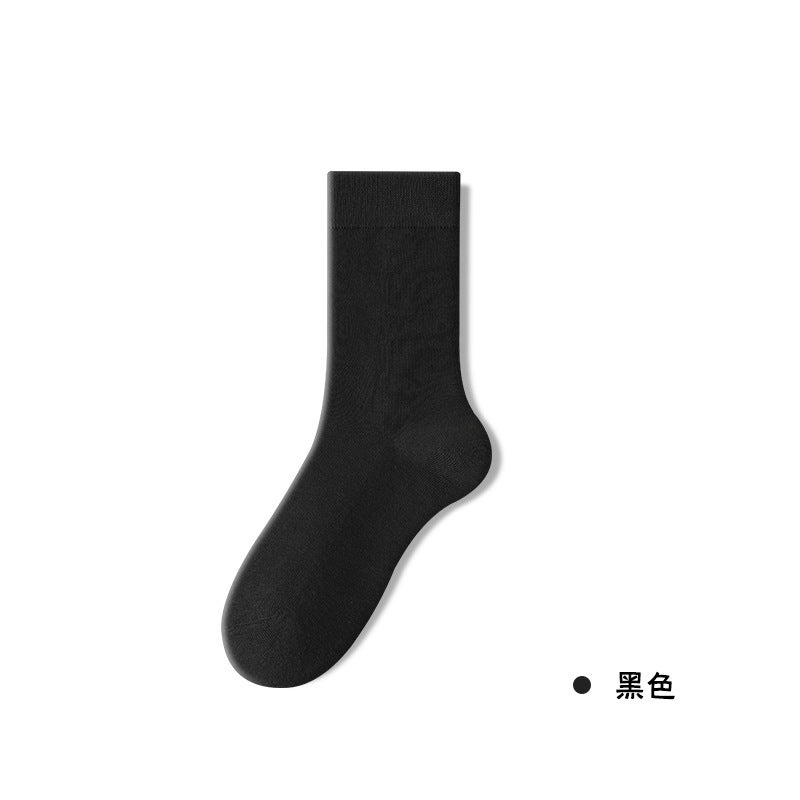 Mens Mid-calf Socks Pure Cotton Unisex Anti-odor Antibacterial Business Socks Wholesale Non-slip High Quality Elastic Ice Silk Green Gray  - Image 3