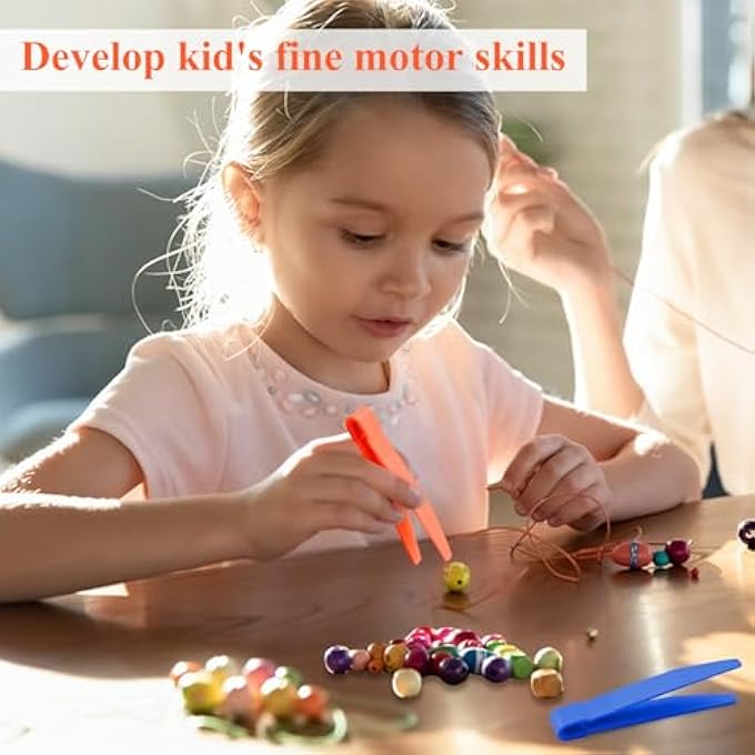 عبوة من 15 ملقط بلاستيكي للأطفال ملقط ملون لعبة تعليمية للأطفال لتطوير المهارات الحركية الدقيقة مجموعة ملاقط لتثبيت الخرز ملاقط للأطفال للفرز والعد والحرف اليدوية - Image 4