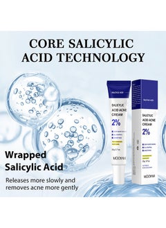 MOOYAM Salicylic Acne Cream- Lighten Acne Marks Remove Acne Shrink Pores Plant Essence - Fast Acne Removal in 12 Hours to See Results 20g  - Image 2