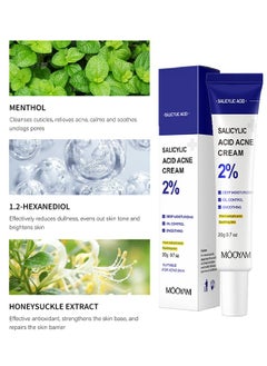 MOOYAM Salicylic Acne Cream- Lighten Acne Marks Remove Acne Shrink Pores Plant Essence - Fast Acne Removal in 12 Hours to See Results 20g  - Image 4