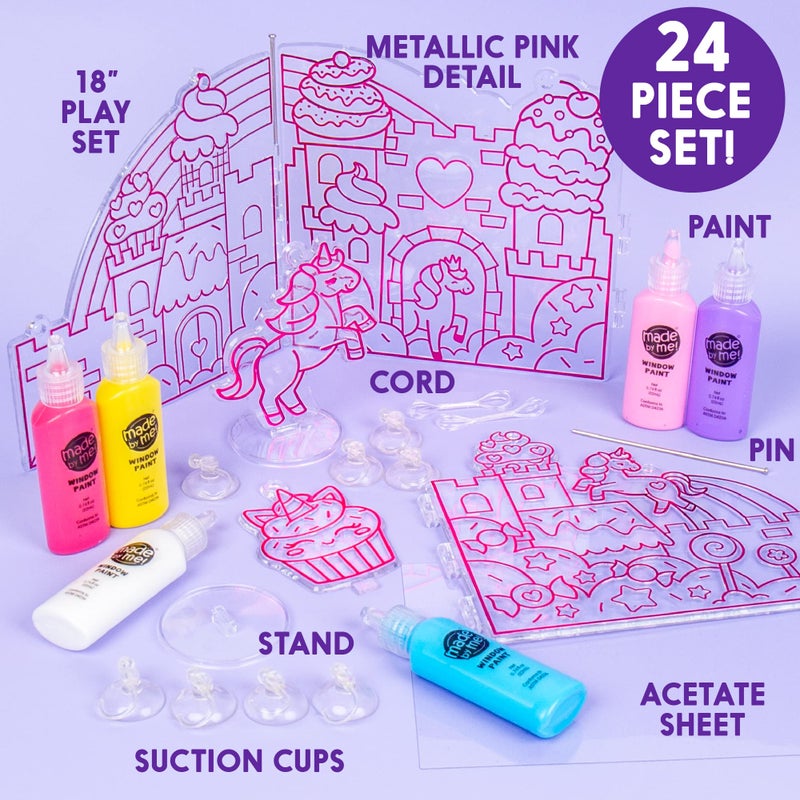 Made By Me Paint & Create Window Art Worlds Unicorn Kit â€“ DIY Suncatcher Kit for Kids Ages 6+ â€“ Create Your Own Suncatchers & Window Clings - Image 3