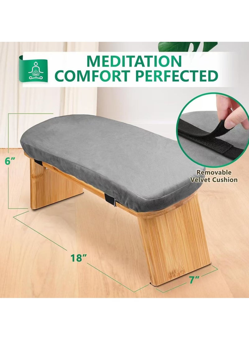يوكا مقعد التأمل (18 بوصة × 7 بوصة × 6 بوصة)، كرسي تأمل قابل للطي، ملحقات التأمل، مقاعد الصلاة، مثالي لتأمل أعمق، هدايا رائعة للنساء - Image 2