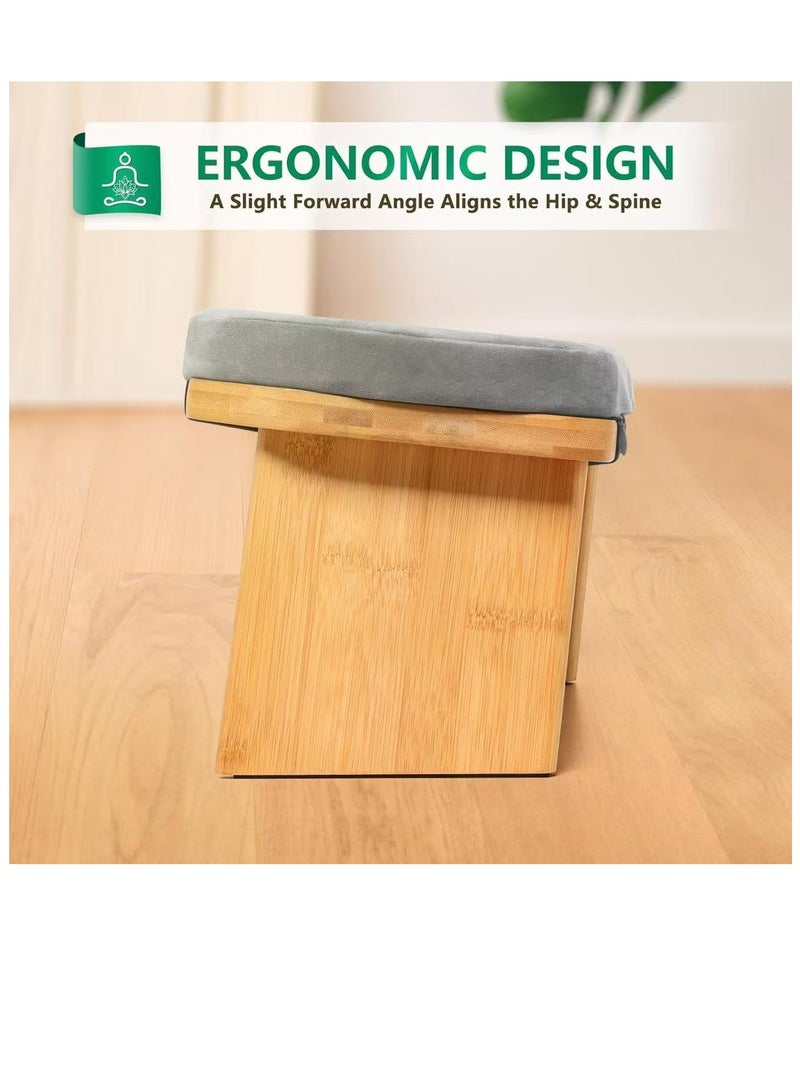 يوكا مقعد التأمل (18 بوصة × 7 بوصة × 6 بوصة)، كرسي تأمل قابل للطي، ملحقات التأمل، مقاعد الصلاة، مثالي لتأمل أعمق، هدايا رائعة للنساء - Image 4