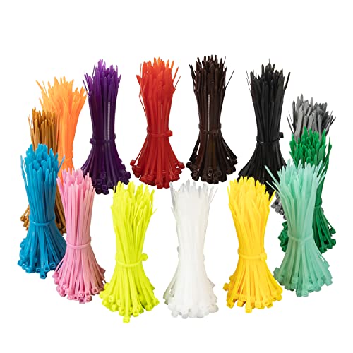XINGO 1400 PCS Colored Zip Ties 4 Inch, Multicolor Zip Ties, Mix Packed 14 Color Plastic Wire Ties Assortment for Home Office Garden Garage and Workshop - Image 1