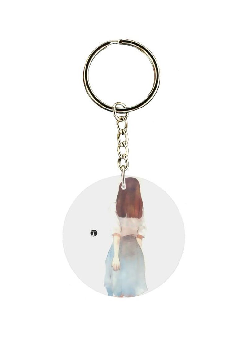 RKN Girl Cartoon Printed Keychain