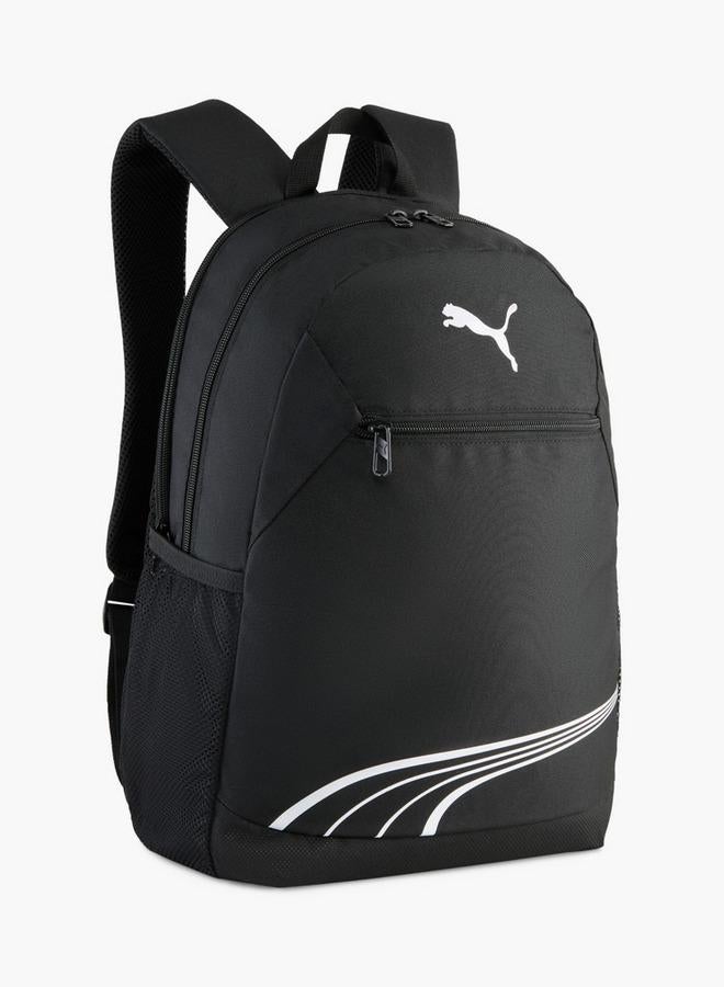 PUMA Logo Print School Backpack With Adjustable Shoulder Straps And Zip Closure - Image 1