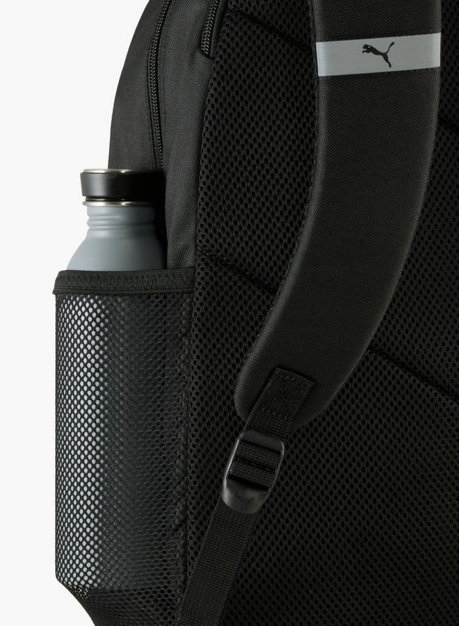 PUMA Logo Print School Backpack With Adjustable Shoulder Straps And Zip Closure - Image 3