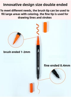 Generic 36 Colors Dual Tip Brush Pens, Watercolor Markers Set, Non-bleeding Ink Fineliner and Brush Ended Washable Pens for Kid, Adult and Artist to DIY Art Calligraphy  - Image 3