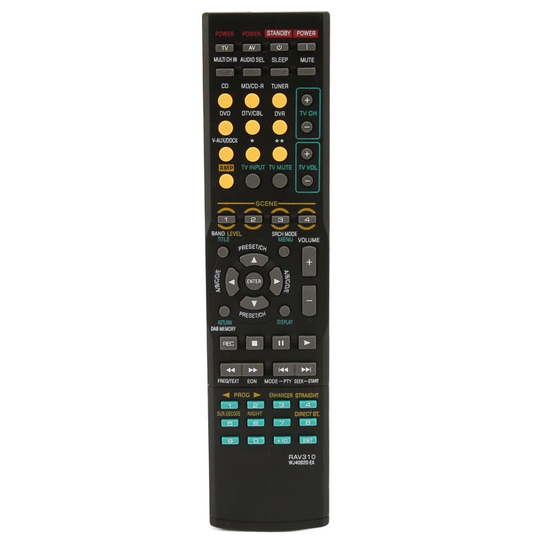 ريموت كنترول بديل لجهاز الاستقبال السمعي البصري RAV310 - متوافق مع RXV563 HTR6140 - ريموت سهل الوصول مصنوع من مادة ABS لجهاز استقبال الصوت المحيطي - Image 1