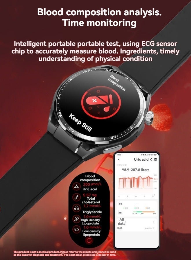 New smart sports watch ECG electrocardiogram blood pressure monitoring SOS scientific sleep non-invasive blood sugar physical health detection smart watch - Image 4