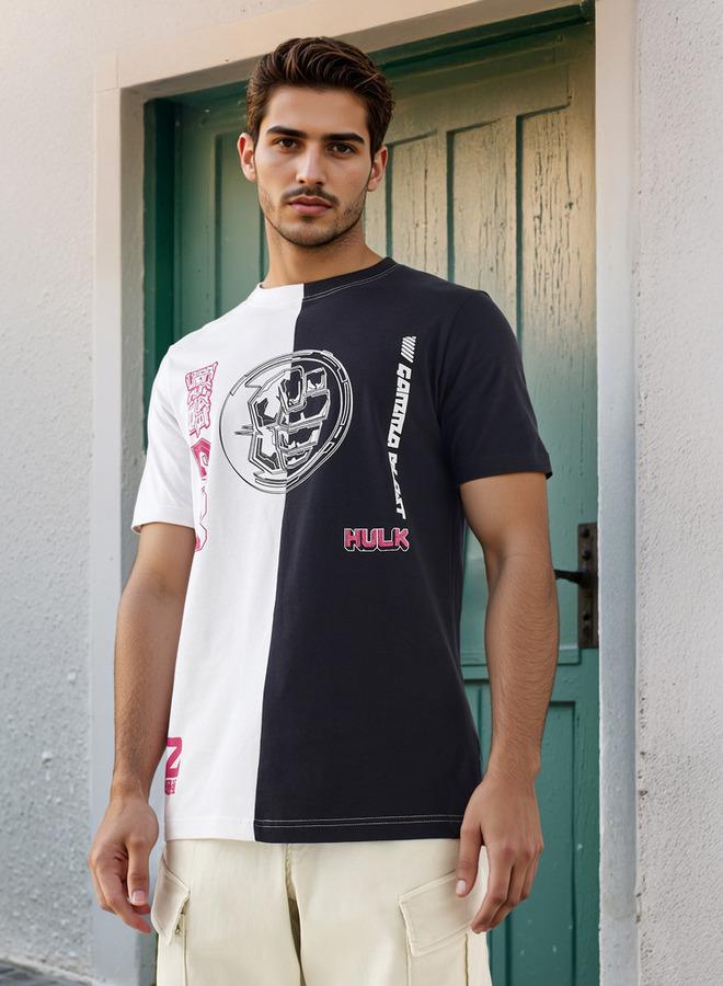 سبلاش فيڤ تيشيرت بطبعة هالك بياقة دائرية - Image 1