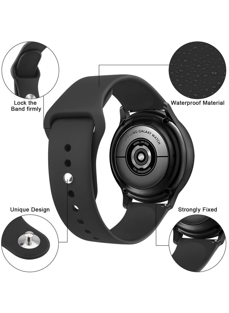 Silicone Replacment Band Compatible with Samsung Galaxy Watch 7,FE,6 / 6 Classic,5 / 5 Pro,4 / 4 Classic, Quick Release Silicone Straps for Women Men,Black - Image 2