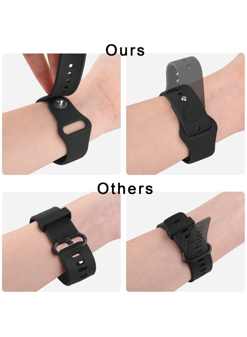 Silicone Replacment Band Compatible with Samsung Galaxy Watch 7,FE,6 / 6 Classic,5 / 5 Pro,4 / 4 Classic, Quick Release Silicone Straps for Women Men,Black - Image 4