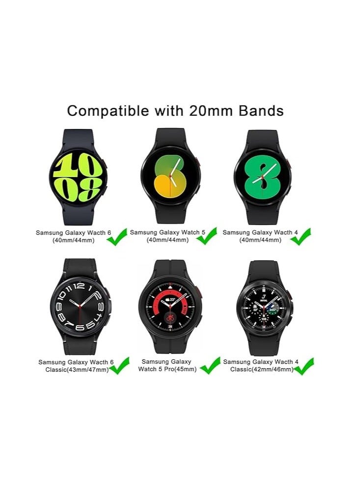 Silicone Replacment Band Compatible with Samsung Galaxy Watch 7,FE,6 / 6 Classic,5 / 5 Pro,4 / 4 Classic, Quick Release Silicone Straps for Women Men,Black - Image 5