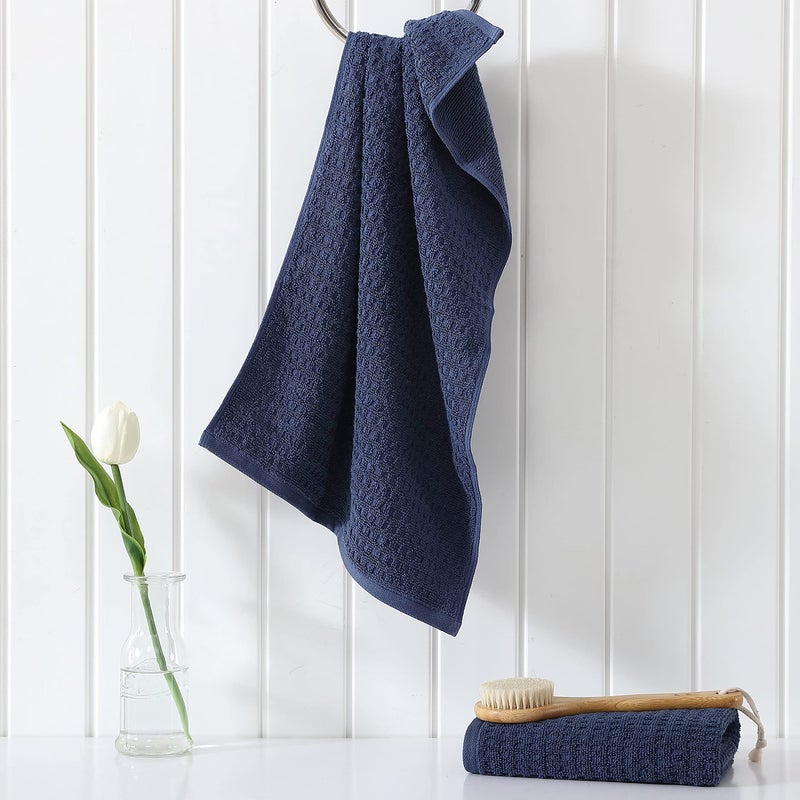 تومي بهاما Tommy Bahama- منشفة يدوية مجموعة كبيرة من القطن الحمام ديكور الحمام المنخفضة ومتلازمة مقاومة (شمال المحيط الهادئ الأزرق 2 قطعة) - Image 3