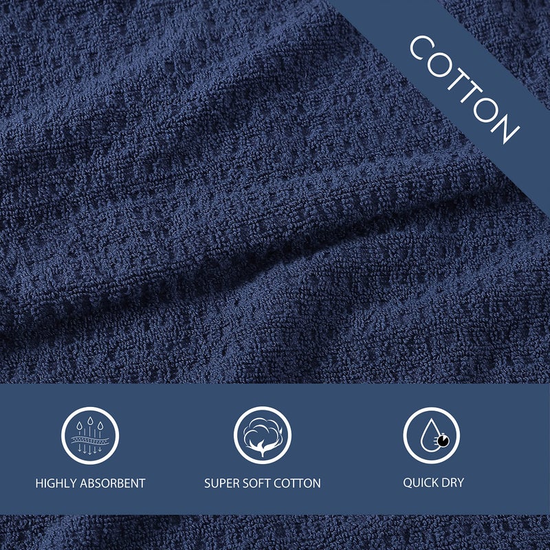 تومي بهاما Tommy Bahama- منشفة يدوية مجموعة كبيرة من القطن الحمام ديكور الحمام المنخفضة ومتلازمة مقاومة (شمال المحيط الهادئ الأزرق 2 قطعة) - Image 4