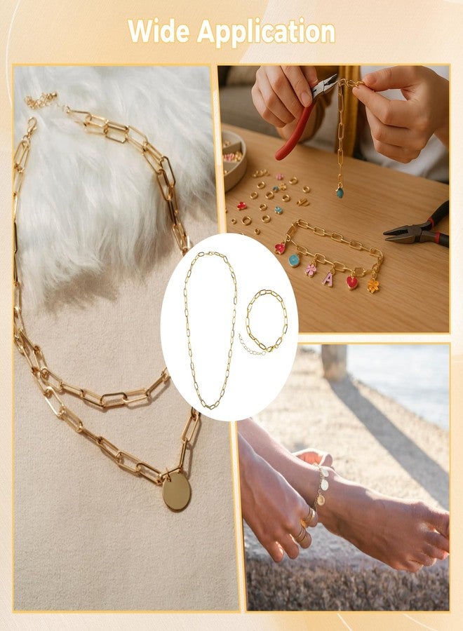 Anjetan 20 PCS Bracelet Necklace Chains, Simple & Elegant Charm Chain Bracelets and Necklaces, Golden-Plated, Lobster Clasp, Includes 10 Necklaces & 10 Bracelets for Daily Wear, DIY Presents - Image 5