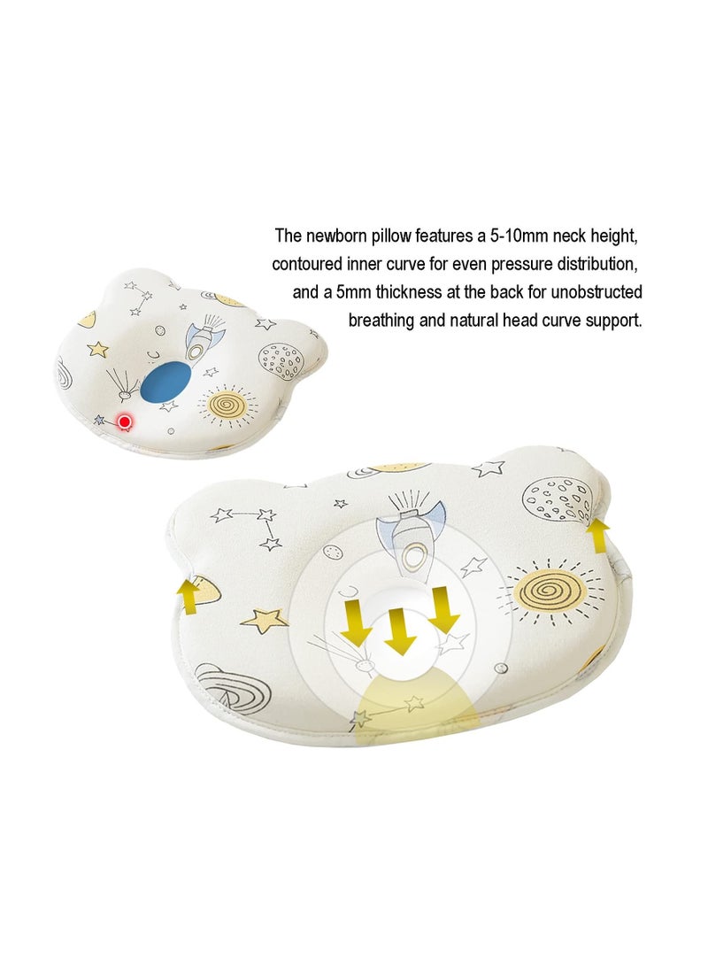 XiuWoo SYOSI Baby Pillow Breathable Set, with Pillowcase for Infants or Toddlers, Prevents Flat Head and Shapes Infant's - Image 2