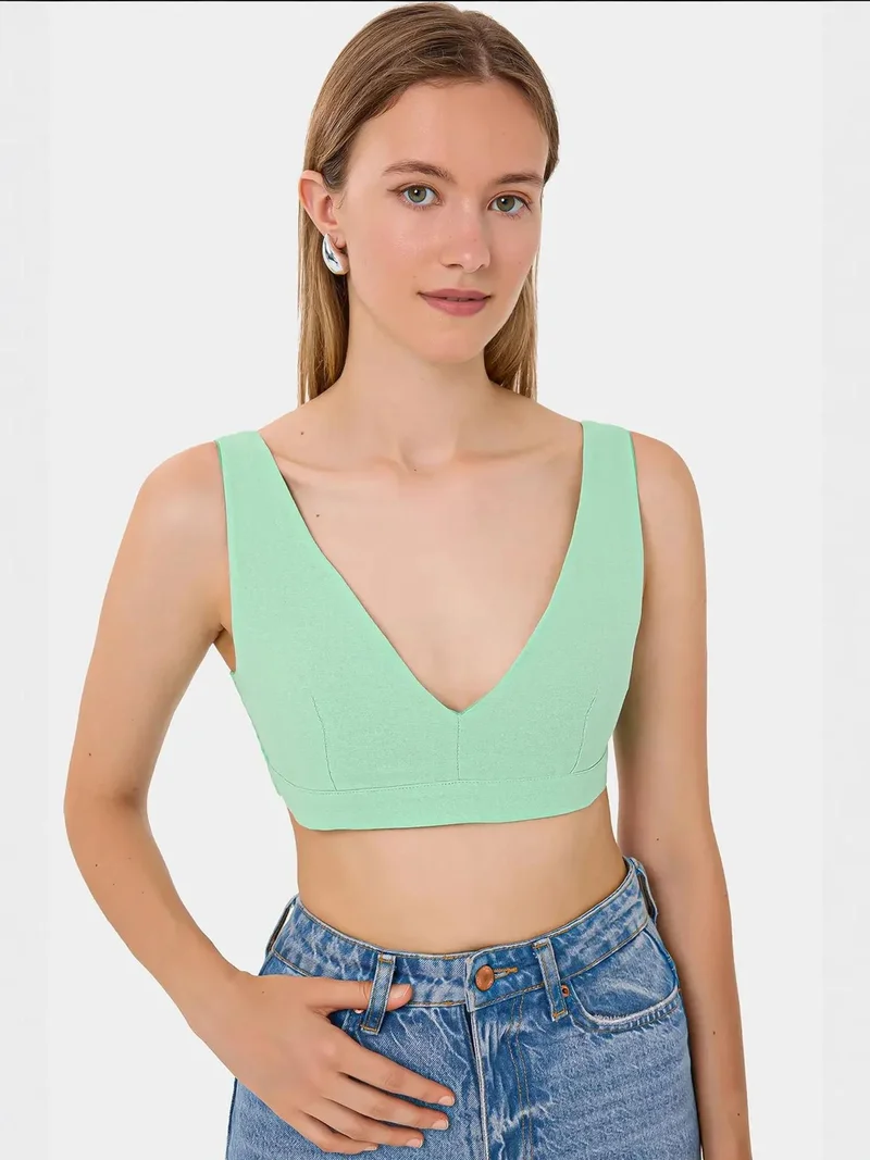 HICCUP V-Neck Sleeveless Woven Crop Top