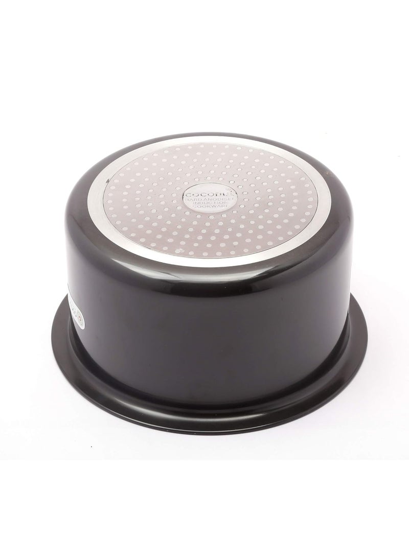 Coconut Coconut Hard Anodised Tope/Cook Pot - 1 Unit - Capacity - 3.5 litres(Dimension -24Cms) Gas Stove & Induction Base Top Compatible, Black  - Image 2