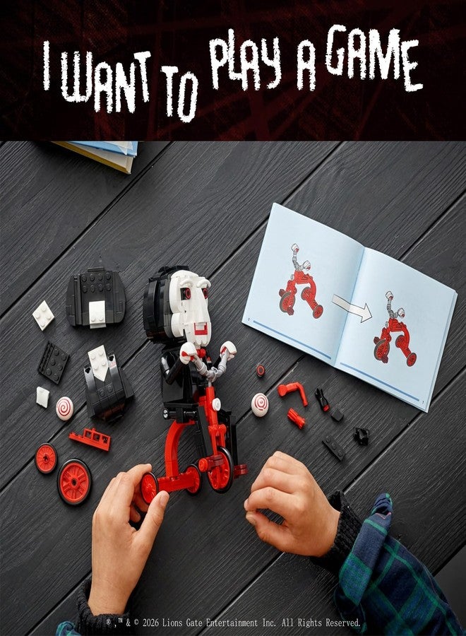 JAKI Saw Billy the Puppet Building Blocks Set, Official Licensed Horror Classic Collectible Figure, Fully Movable Bike, Model for Desktop Display, Gift for Horror Fans Ages 12+ - Image 5