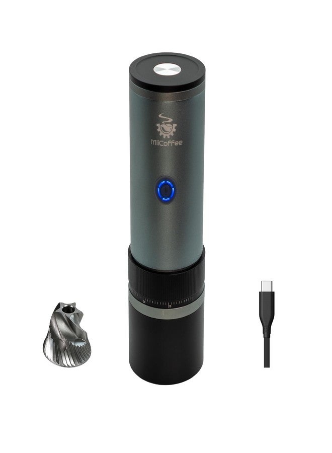 MiiCoffee PT2 Portable Electric Burr Coffee Grinder, USB-C Rechargeable Stainless Conical Burr Grinder, Aluminum Body with Cleaning Brush Included - Image 1