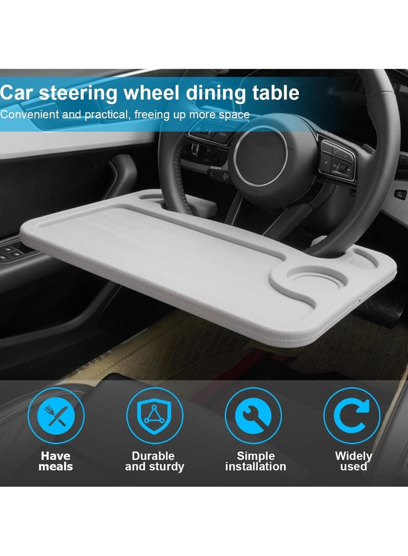 Bukela Car Tray Car Steering Wheel Desk for Laptop,Multipurpose Travel Car Accessories, Car Seat Stand Trays for Eating, Steering Wheel Under Table Console(Gray) - Image 3
