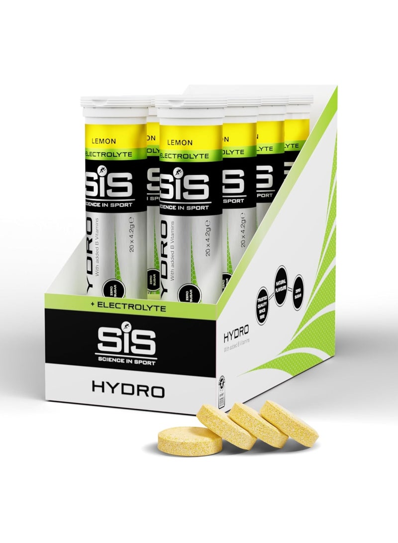 Science in Sport HYDRO Tablets 160 pcs. Lemon - Effervescent Electrolyte Tablets, Vegan and Gluten Free, Stimulate Hydration and Maintain Electrolyte Balance